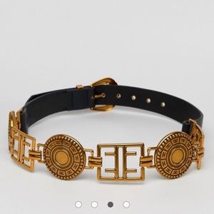 ASOS design circle plate belt in old gold